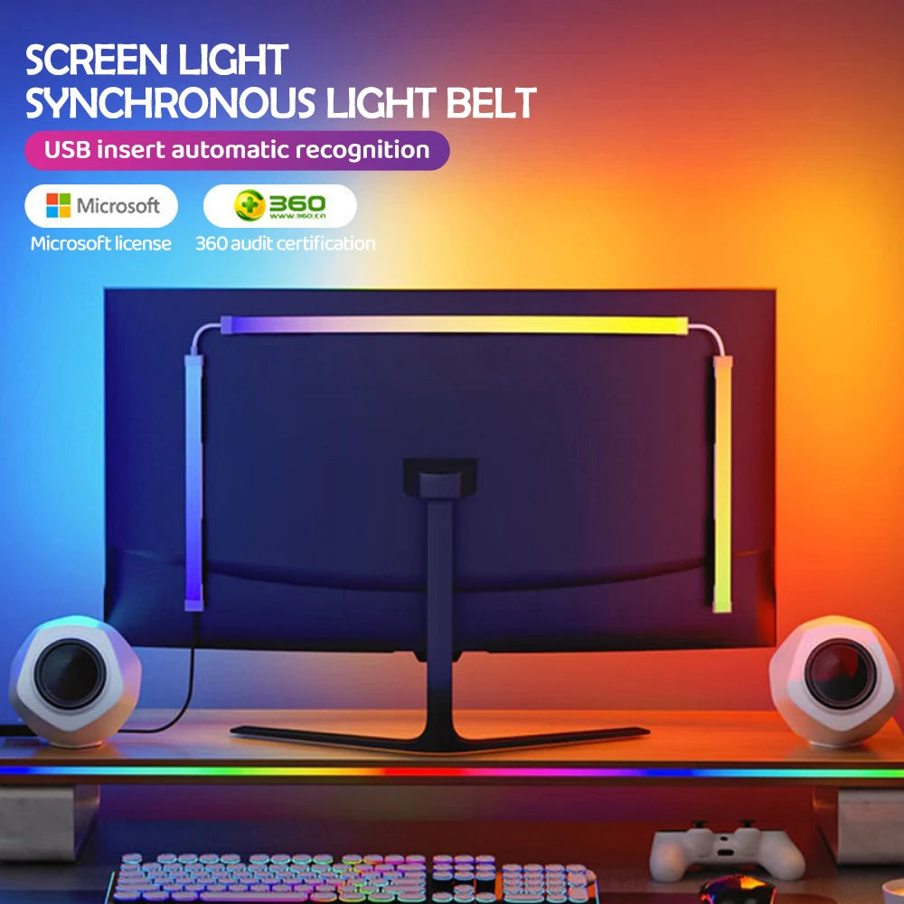 Gaming Lights Sync Strip Smart Ambient Lighting PC Display Backlight Lights Strip Smart Control RGB DIY Party Screen Light Game