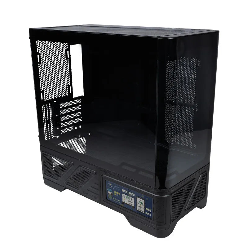 VALKYRIE M-ATX PC Case Gaming Desktop Case VK03-M LCD Supports 360 Water Cooling 6.2-inch Touchscreen Glass 270° Sea View Room