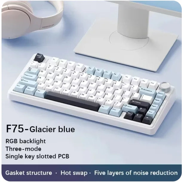 AULA F75 Gasket Mechanical Keyboard — Hot-Swap, RGB, Wireless 75% Gaming Keyboard