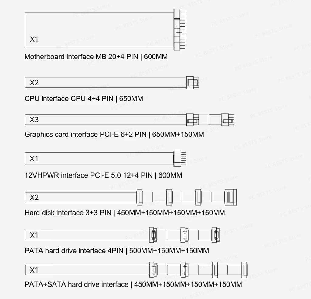 Thermalright TG1000-W Power Supply ATX3.0 650W 750W 850W 1000W 1200W Gold Medal Full-mode Power Supply PCIE5.0
