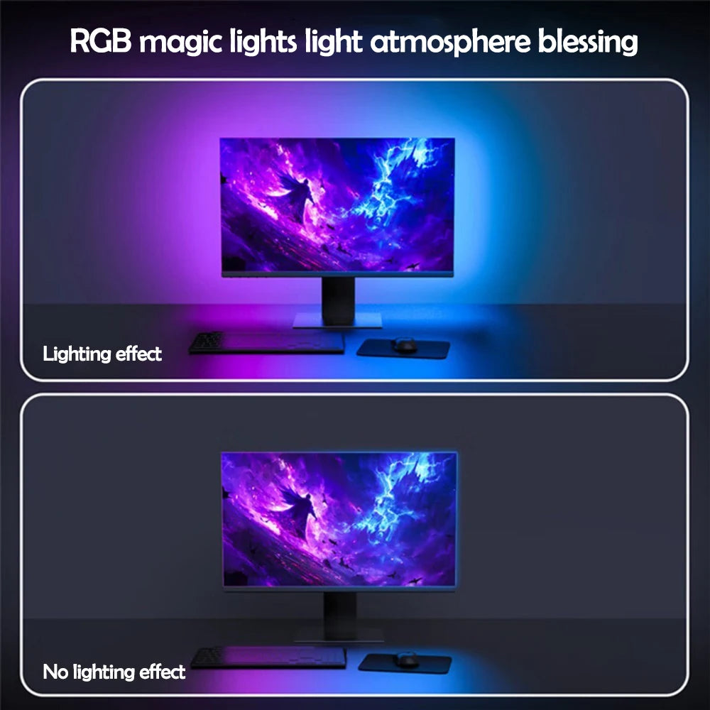 Gaming Lights Sync Strip Smart Ambient Lighting PC Display Backlight Lights Strip Smart Control RGB DIY Party Screen Light Game