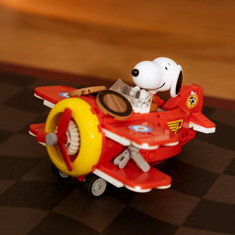 Pantasy Snoopy Series Retro Robotic Anime Peripheral Educational Building Blocks Ornaments Toys Children's Gifts