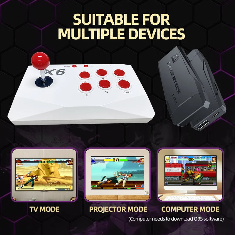 VILCORN M8 Game Stick 4K Arcade Video Game Console for MAME PS1 9 Emulator with Double Arcade Joysitck 41000 Games Retro Machine