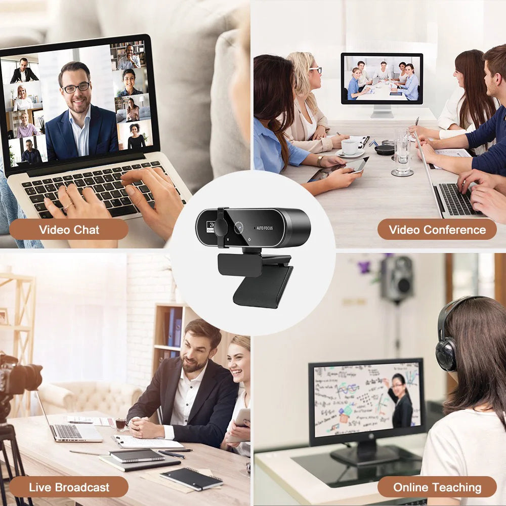 4K Webcam Video Camera 2K Autofocus Streaming Web Cam With Microphone Full HD 1080P Webcams for PC/Computer/Laptop