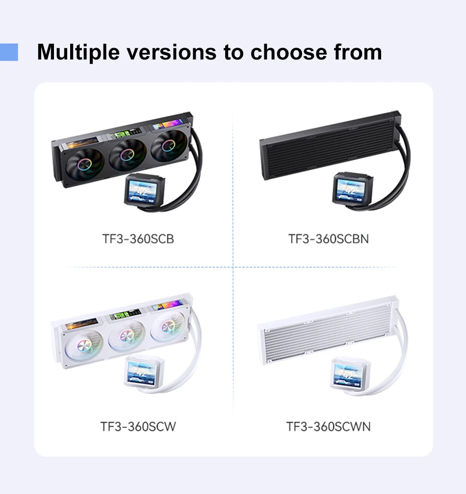 Jonsbo TF3-360SCW Water Cooled Radiator Screen Display ARGB Integrated 360 AIO CPU Liquid Cooling TF3-360SC LGA115X 1700 AM4AM5