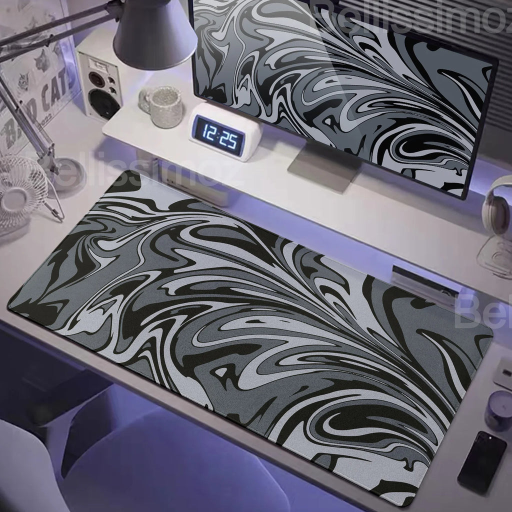 Strata Liquid Mousepad Large Gaming Keyboard Extended Pads Purple and Black Mouse Mat Topographic Mouse Pad PC cabinet Deskmat