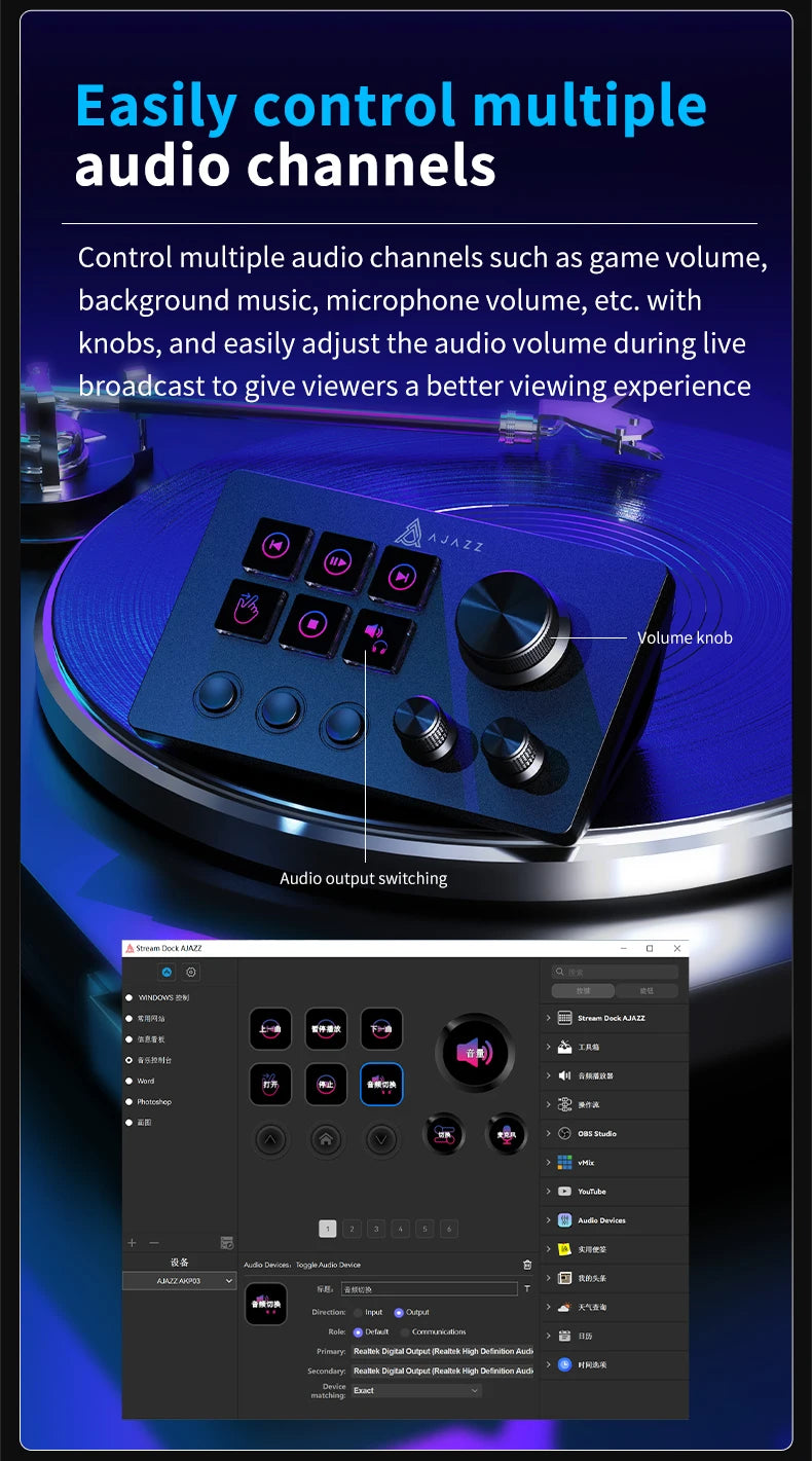 Ajazz  AKP03E Programmable Macro Keyboard 12 Keys Mechanical Gaming Keyboard Custom Button Mini Keyboard For Multiple Scenario