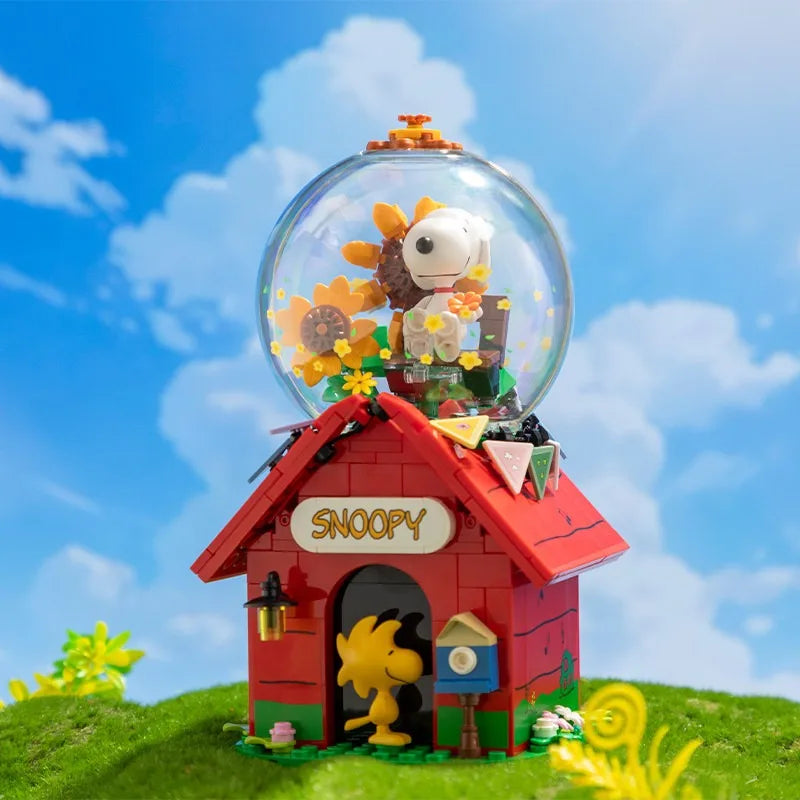 Pantasy Snoopy Series Retro Robotic Anime Peripheral Educational Building Blocks Ornaments Toys Children's Gifts