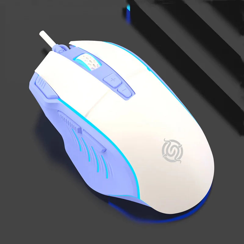 K-Snake Q6 Wired USB Gaming Mouse Desktop PC/Notebook Home Office Glow 8 Button Mouse 7200DPI Macro Programming