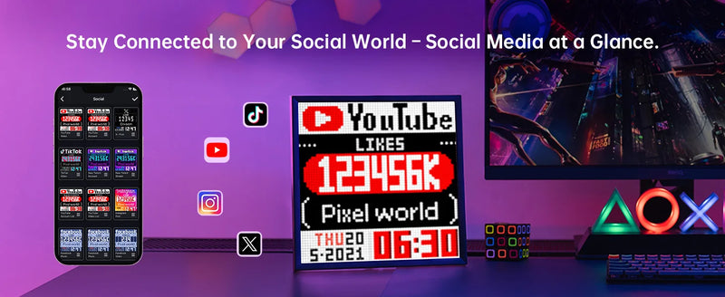 Divoom Pixoo 64 WiFi 64 X 64 LED Panel  for Gaming Room Decoration Pixel Art Display WiFi Cloud Digital Frame with APP Control,