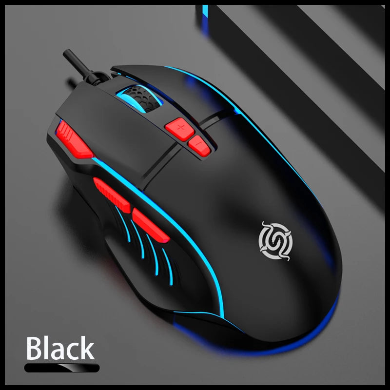 K-Snake Q6 Wired USB Gaming Mouse Desktop PC/Notebook Home Office Glow 8 Button Mouse 7200DPI Macro Programming