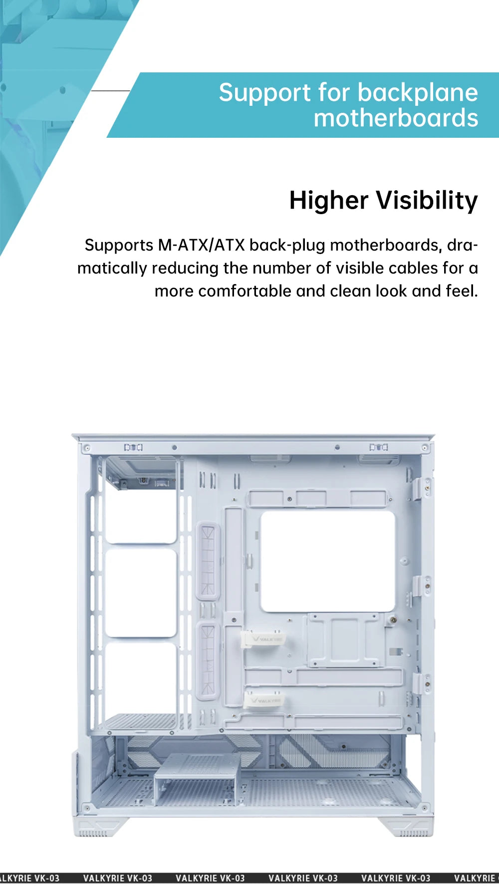 VALKYRIE PC Case VK03 ATX Gaming Desktop 6.2 in Touchscreen Removable 270° Sea View Room Supports 360 Water Cooled Computer Case