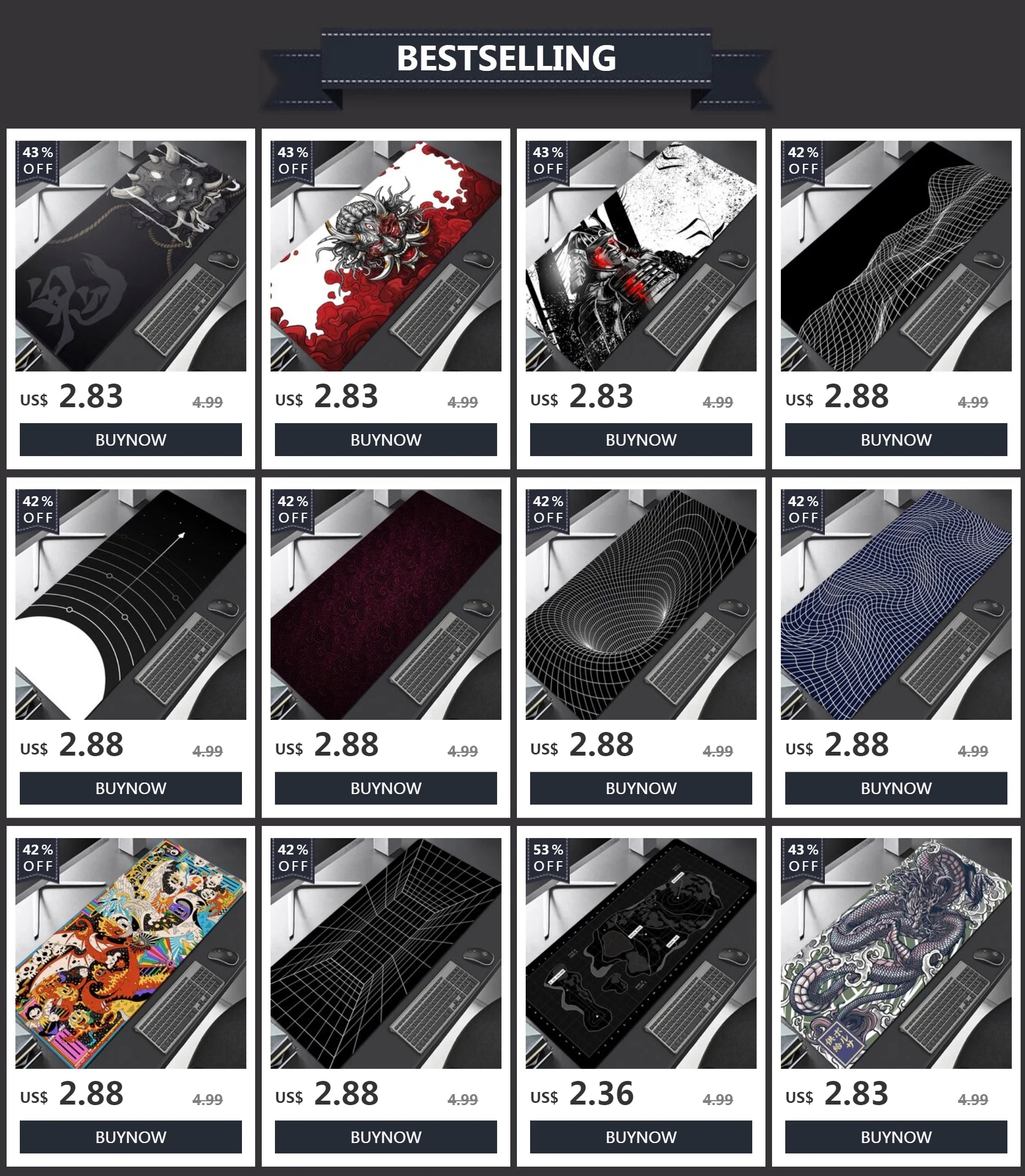 Japanese Anime Black Oni Mouse Pad Gamer Desk Mat 900x400 Non-Slip Rubber Large Playmat for Office Gaming Accessories for Gamer