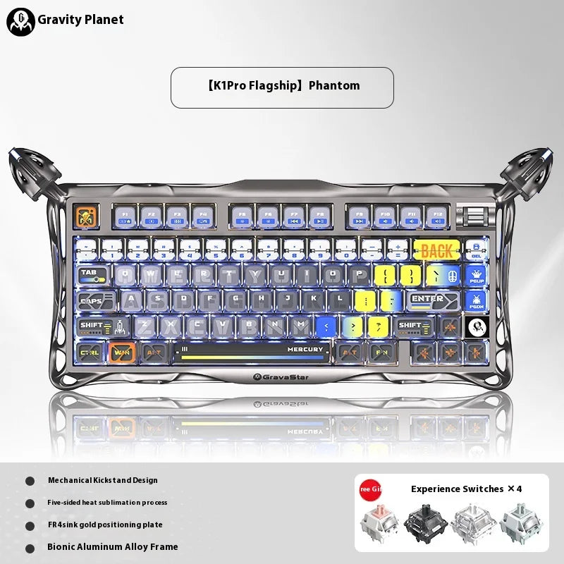 Gravastar 75k1pro Mechanical Keyboard Wireless Gaming Esports Professionali Keyboard Aluminum Customization Computer Peripherals