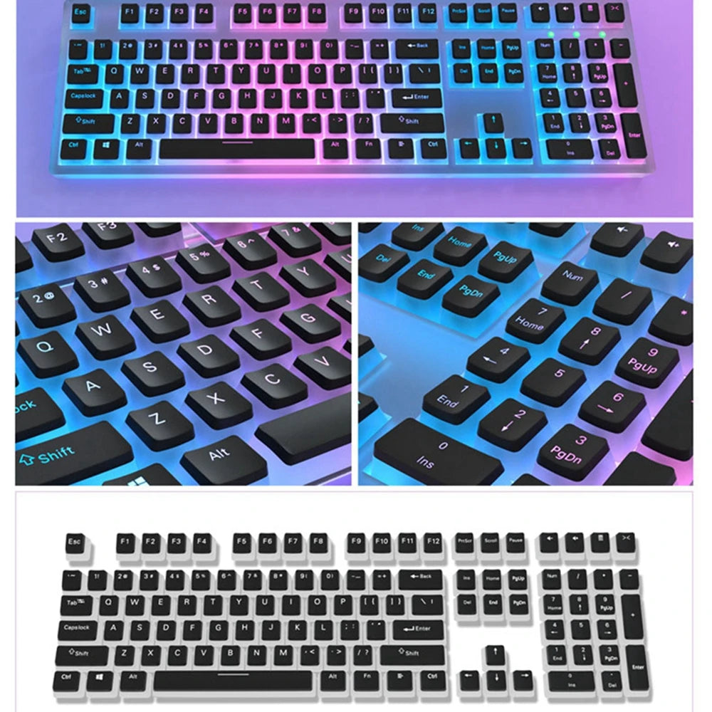 129Keys Keyboard Keycap OEM Profile PBT Material Key Cap for Mx Hot Swap Mechanical Keyboard Switch Transparent Pudding Keycaps