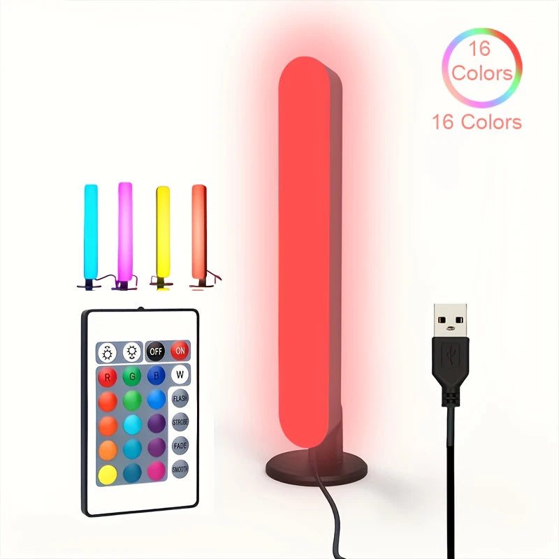 RGB 16 Colors Ambient Light with Remote 1/2 Packs Smart LED Table Lamp for Room Gaming TV and Desktop Party Decoration Light Bar