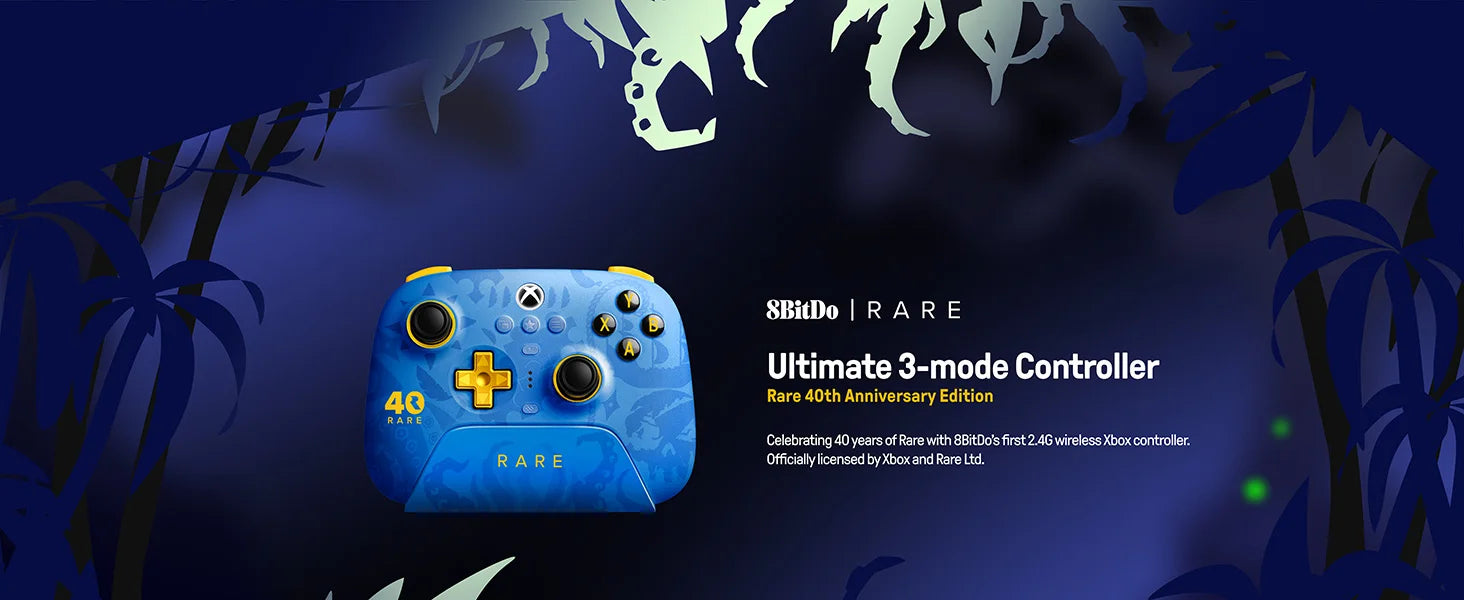 8BitDo Ultimate-3-Mode Controller - Rare 40th Anniversary Edition For Xbox Series X|S & Xbox One, Apple, Windows PC & Android