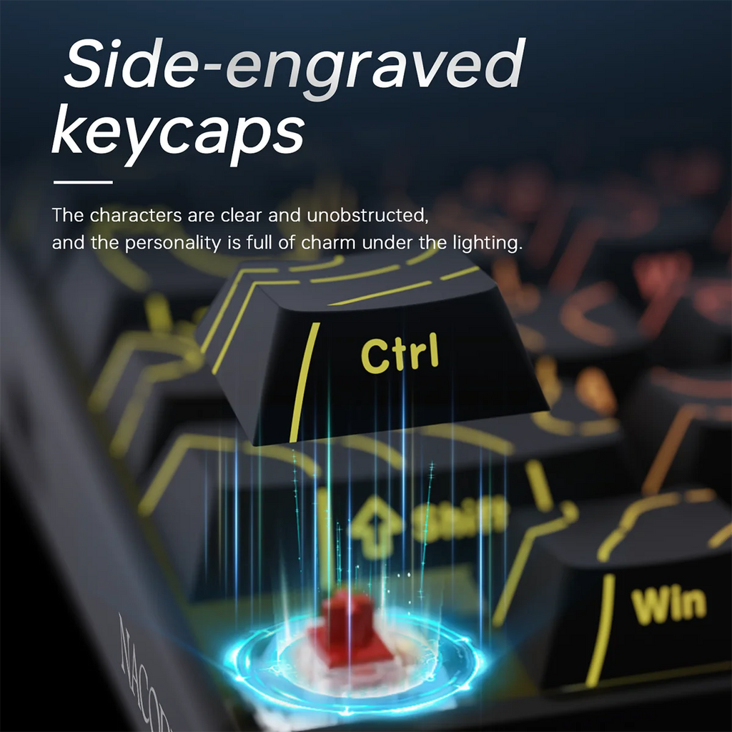 Ajazz NK68 Mechanical Gaming Keyboard full keys Hot-swappable LED strip 68 keycaps wired connection red switches