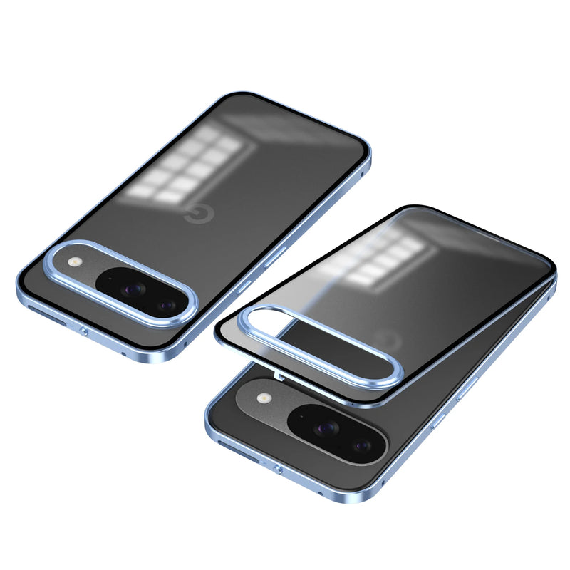 Aluminum Alloy Bumper Frame Magnet Closed Metal Matte Back Cover For Google Pixel 7 Pro 7A 8 Pro 8A Pixel 9 Pro XL Phone Cases