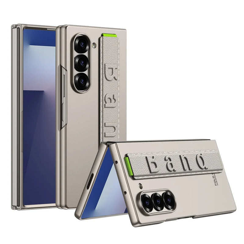 Ultra-thin hard micro-matte feel with wrist strap for phone case for Samsung Galaxy Z Fold 7 fold7 Camera Protect Cover