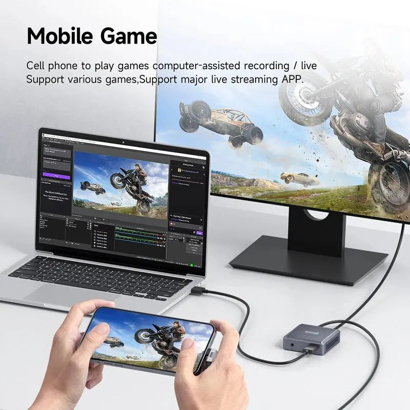 Hagibis 4K HDMI-Compatible Video Capture Card Loop Out for Game Recording Live Streaming 1080P Grabber MS2131 for PS4/5 Switch