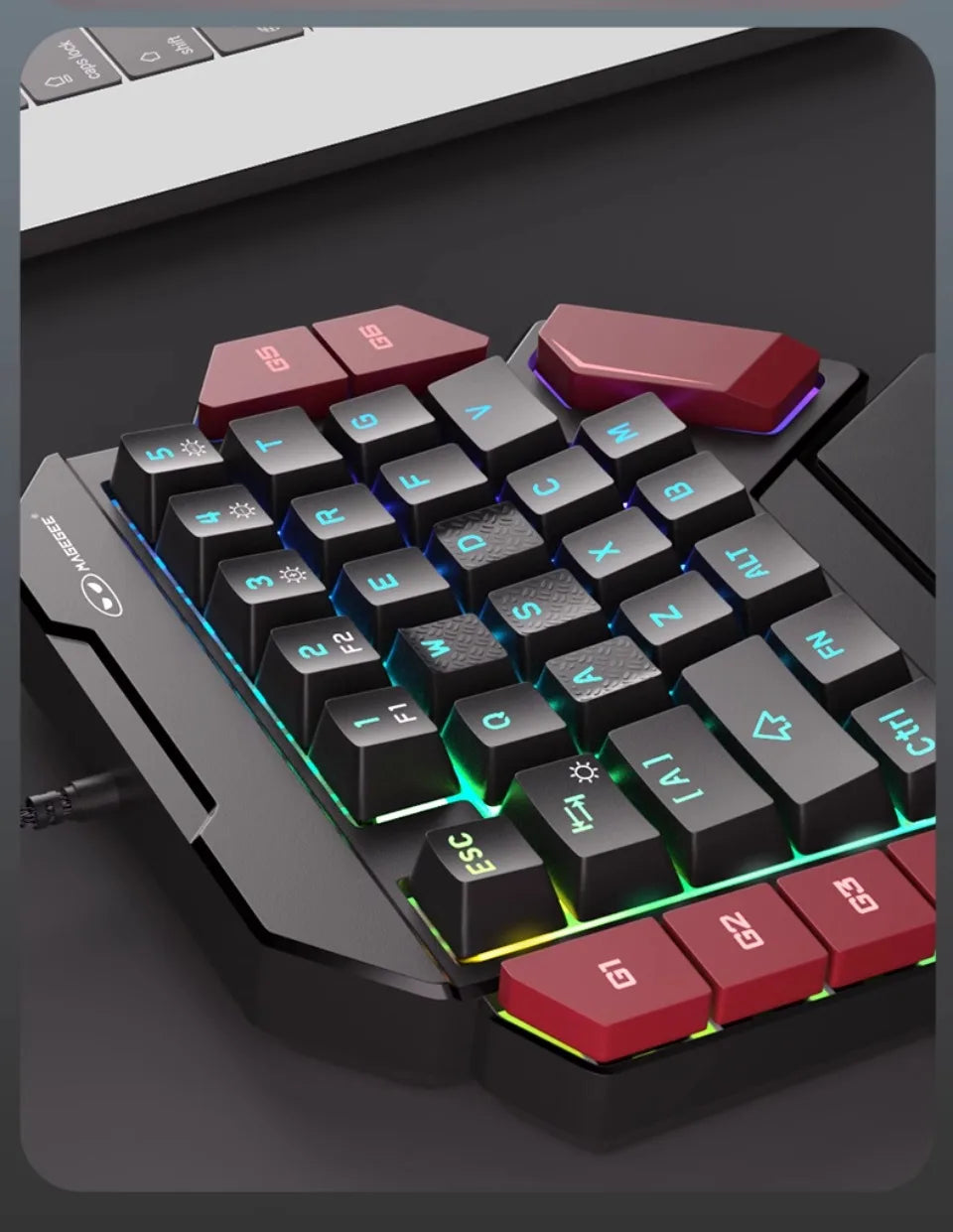 MiFuny Professional FPS Gaming Wired Mechanical One-Handed Keyboard and Mouse Set with RGB Backlit for PUBG CSGO Keyboard Kit