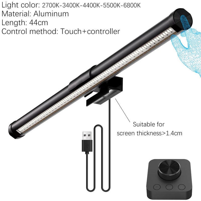 33-60cm Monitor Light Bar PC RGB Background Lighting Eye Protection Dimming Reading/Gaming/Work Lamp Timed Night Light