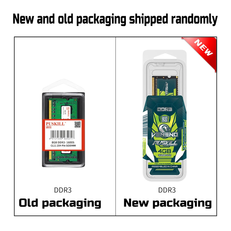 PUSKILL DDR3L Notebook Memoria RAM 8GB 4GB 1600MHZ 1333MHZ Laptop Memory