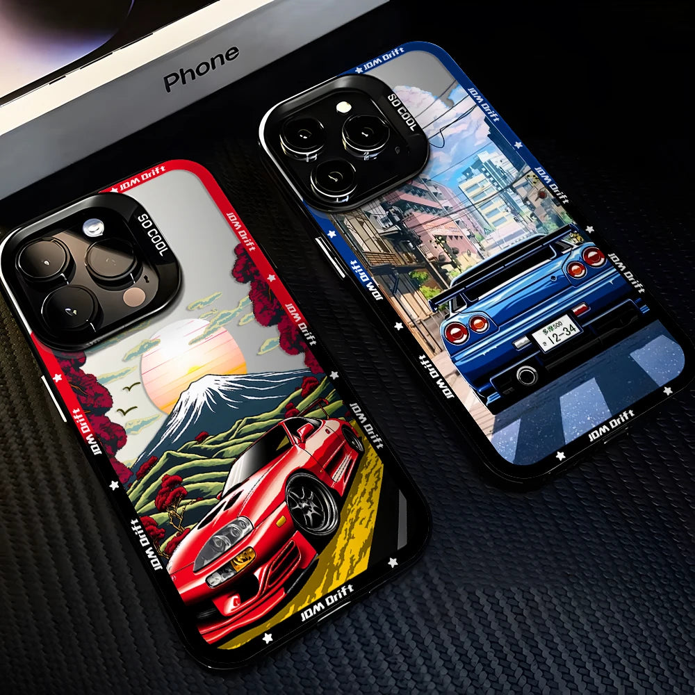 Tokyo Sports Racing JDM Drift Car Phone Case For iPhone 16 15 14 13 12 11 mini Pro Max X XR XSMAX 8 7 Plus Anti Fall Matte Cover