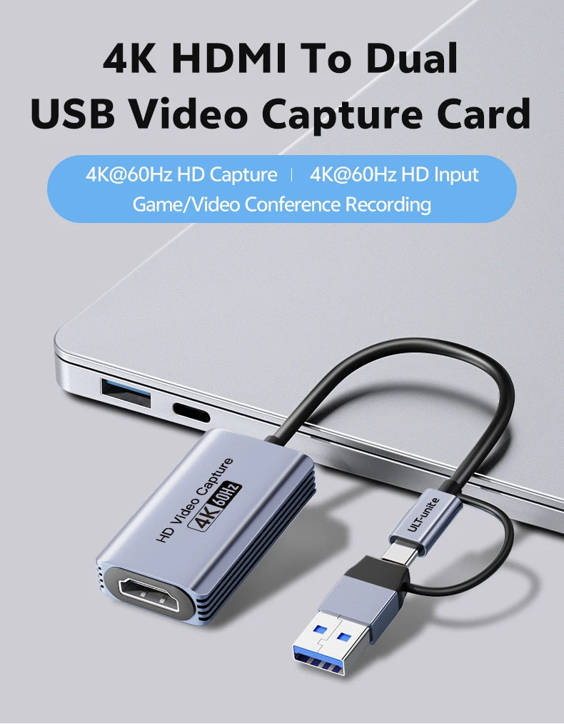 4K Video Capture Card MS2130S HDMI to USB-A/USB-C USB3.0 Capture Video and Audio Recording for OBS Studio PotPlayer QT Player