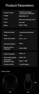 2025 New Onikuma  B2 Wireless Gaming Headset For PS5 PS4 PC 2.4GHz USB Game Headphones With Mic Ergonomic Design 5.3 Headphone