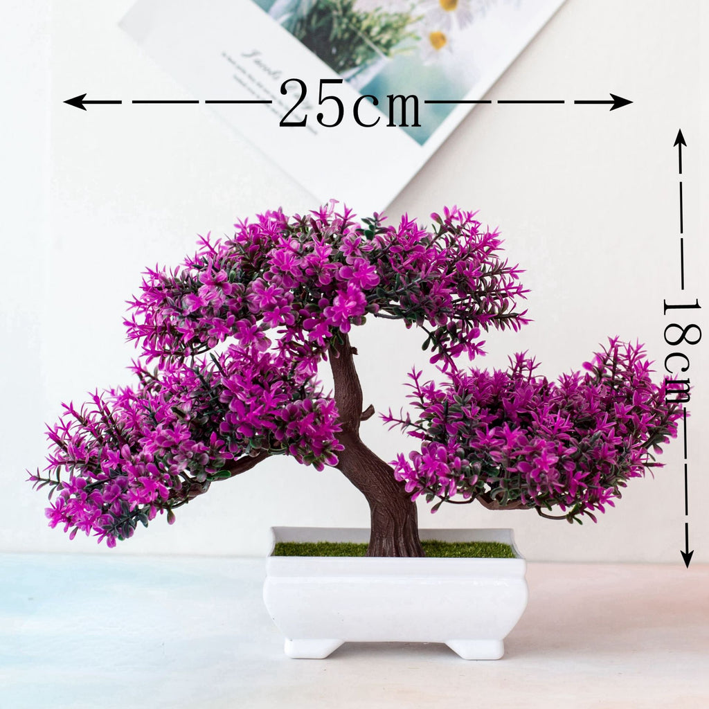 Artificial Plant Bonsai Plastic Small Tree Pot Fake Plant Flower Potted Ornaments for Home Room Table Garden Hotel Decoration