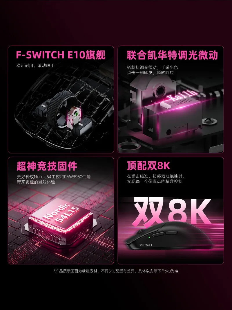 Xinmeng ZERO1 Tri-Mode Wireless Gaming Mouse, Lightweight Low Latency Long Battery Life for PC Laptop Gamer Gift
