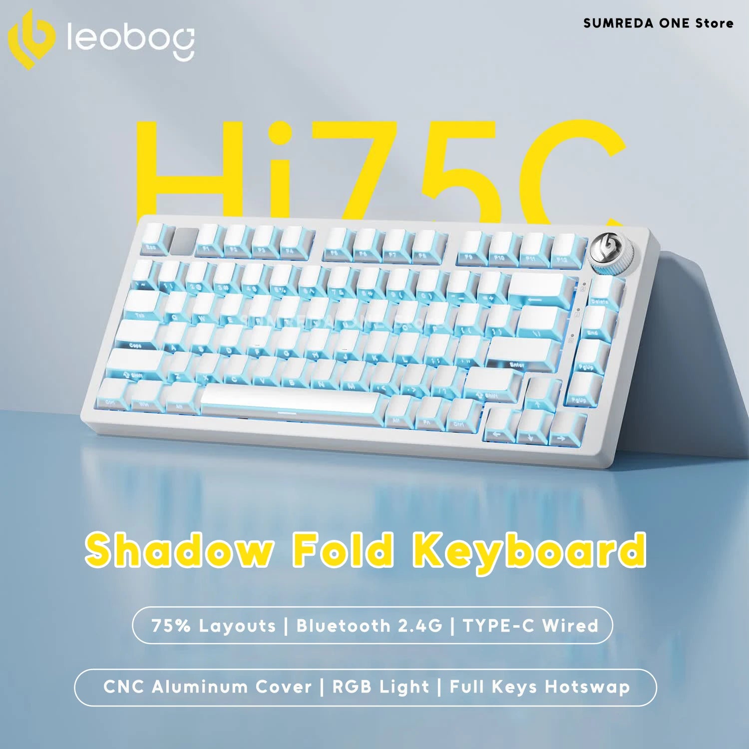 Leobog Hi75C Pro Aluminum Gasket Mechanical Keyboard | Wireless Tri-Mode, Hot-Swap & RGB | 75% Custom Gaming Keyboard