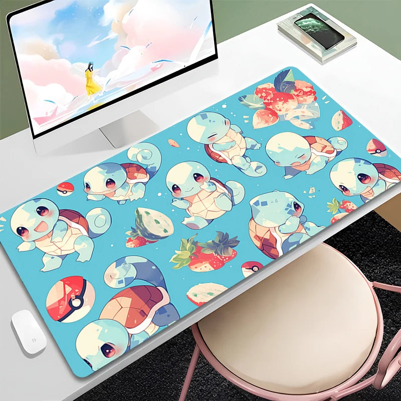 Art Wave Anime Mouse Pad Kawaii S-Squirtles Large Laptop Table Mat 800x300 Cartoon Mousepad Anti Slip Keyboard Gaming Pad Carpet