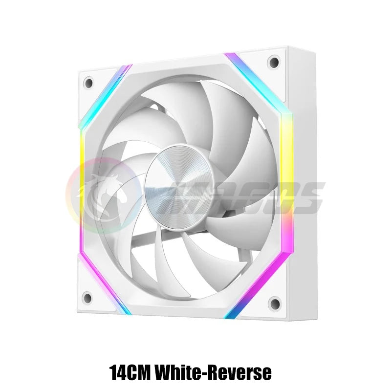 140 RGB Case Fan, 14025 Silent 6-30dBa 89CFM Big Airflow, 14CM Cabinet Cooler Support 5V ARGB SYNC, Forward Or Reverse Blades