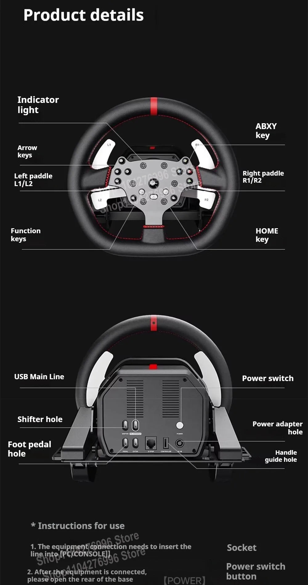 PXN V10 PRO Direct Drive Racing Simulator Game Steering Wheel Euro Truck 2 For PC/Xbox/PS