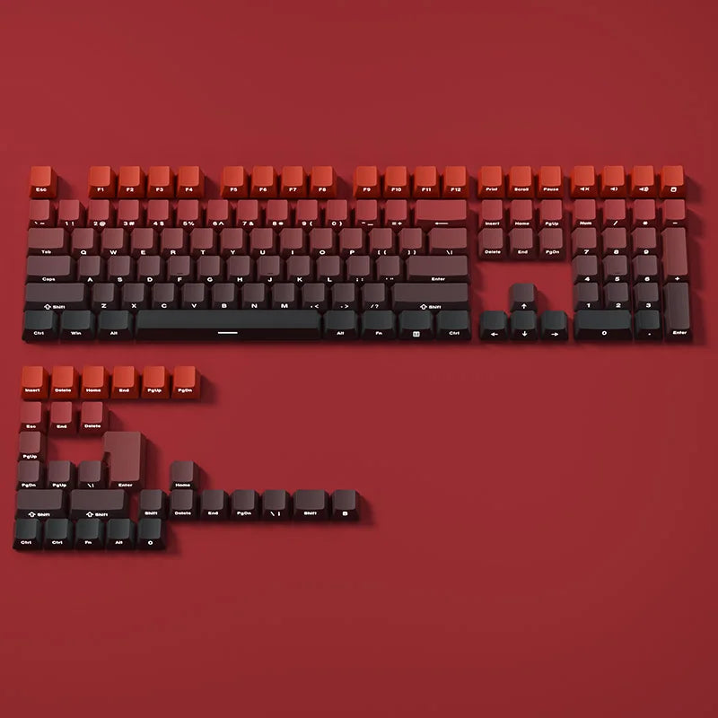 130 keys Gradient Keycaps Side Printed  PBT Double Shot OEM Profile for MX Switches Gaming Keyboard key caps