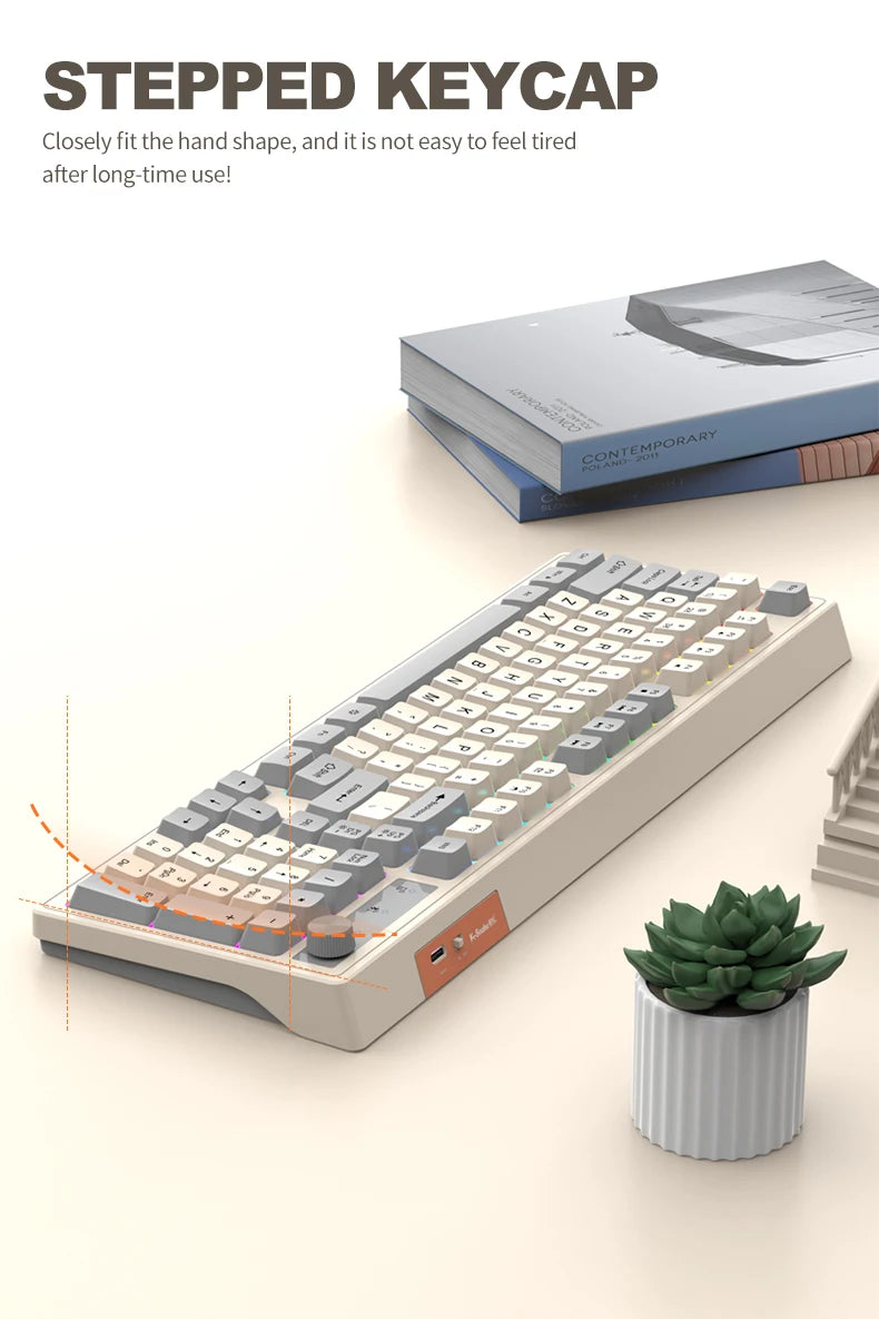 Dual Bluetooth Mechanical Keyboard Dual Modes BT5.0 2.4G Wireless Keyboard RGB Backlight Gaming Keyboard For  PC Laptop Tablet