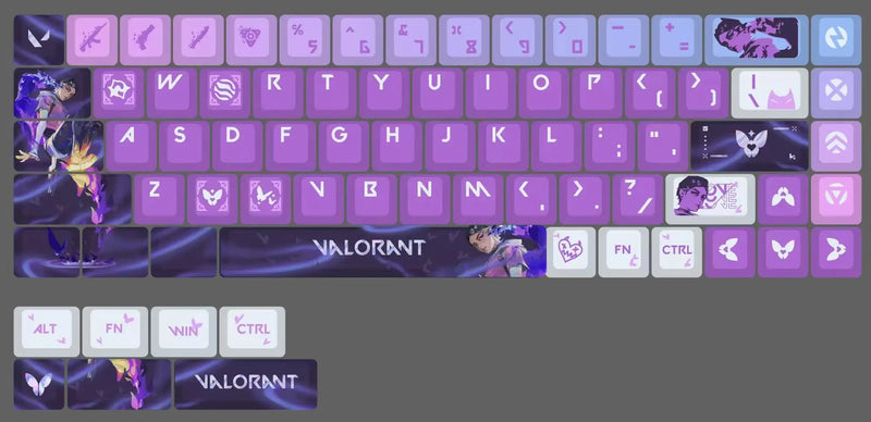 Valorant iso/clove Keyboard Keycaps Cherry Profile Keycap PBT Custom Gaming Key Caps for Mechanical Keyboards Accessories Gifts