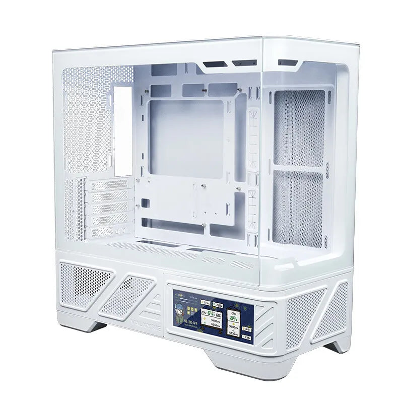 VALKYRIE M-ATX PC Case Gaming Desktop Case VK03-M LCD Supports 360 Water Cooling 6.2-inch Touchscreen Glass 270° Sea View Room
