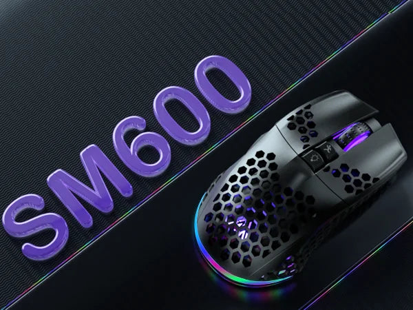 SM600 3-Mode Connection Wireless Gaming Mouse Ergonomic Design Rechargeable Mice Macro Software Zero Latency