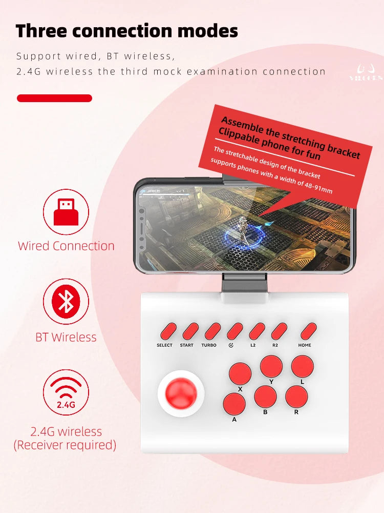 Arcade Joystick Wireless Gaming Controller for PC/Android/ios/Switch/PS3/PS4 Fighting Stick For Street Fighter/Mame