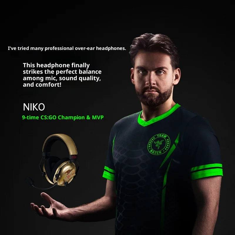 Razer BlackShark V3 Pro&CS2 Co-Branded Bluetooth Wireless Gaming Headphone Active Noise Cancellation with Detachable Microphone