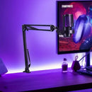 USB Condenser Microphone RGB Esports Game Call Recording Condenser Mic with Metal Boom Stand Desktop Mic for Studio Recording