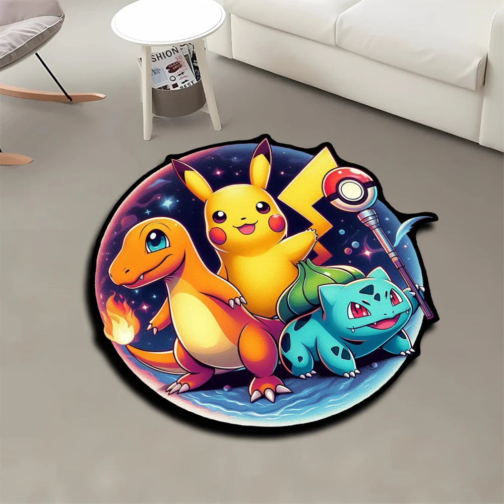 Area Rug  Anime Pikachu Charizard Squirtle Bulbasaur Gengar Mewtwo Pokémon Super Cool Handmade Printed Carpet for Home Decor