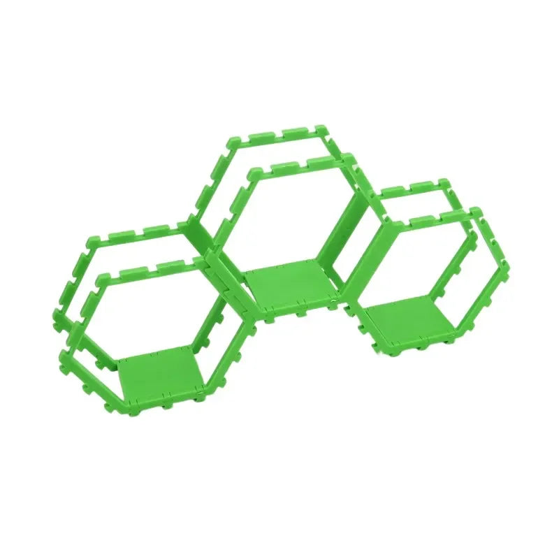 Hexagon Display Shelf for Action Figures Collectibles Multi-Color Home Decor Organizer | Stackable Modern Geometric Storage