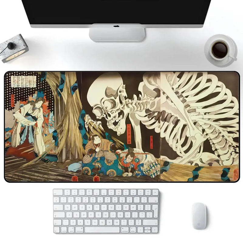 Ukiyoe Skull Japanese  large size  bedroom learning  Anime Mouse keyboard accessories  table mat   playmat  Pad