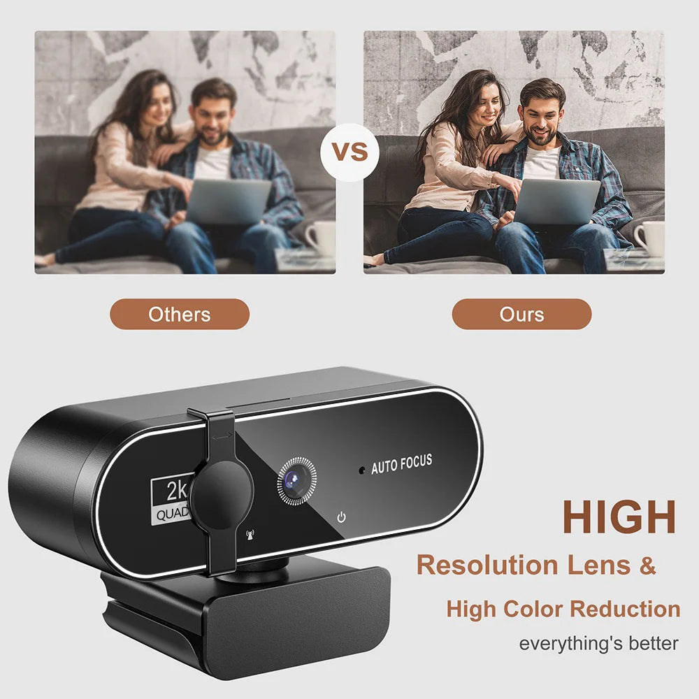 4K Webcam Video Camera 2K Autofocus Streaming Web Cam With Microphone Full HD 1080P Webcams for PC/Computer/Laptop