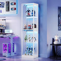 RGB Display Cabinet with Adjustable Shelves, 4-Tier Storage Case with LED Lights, Modern Display Shelf for, Customized